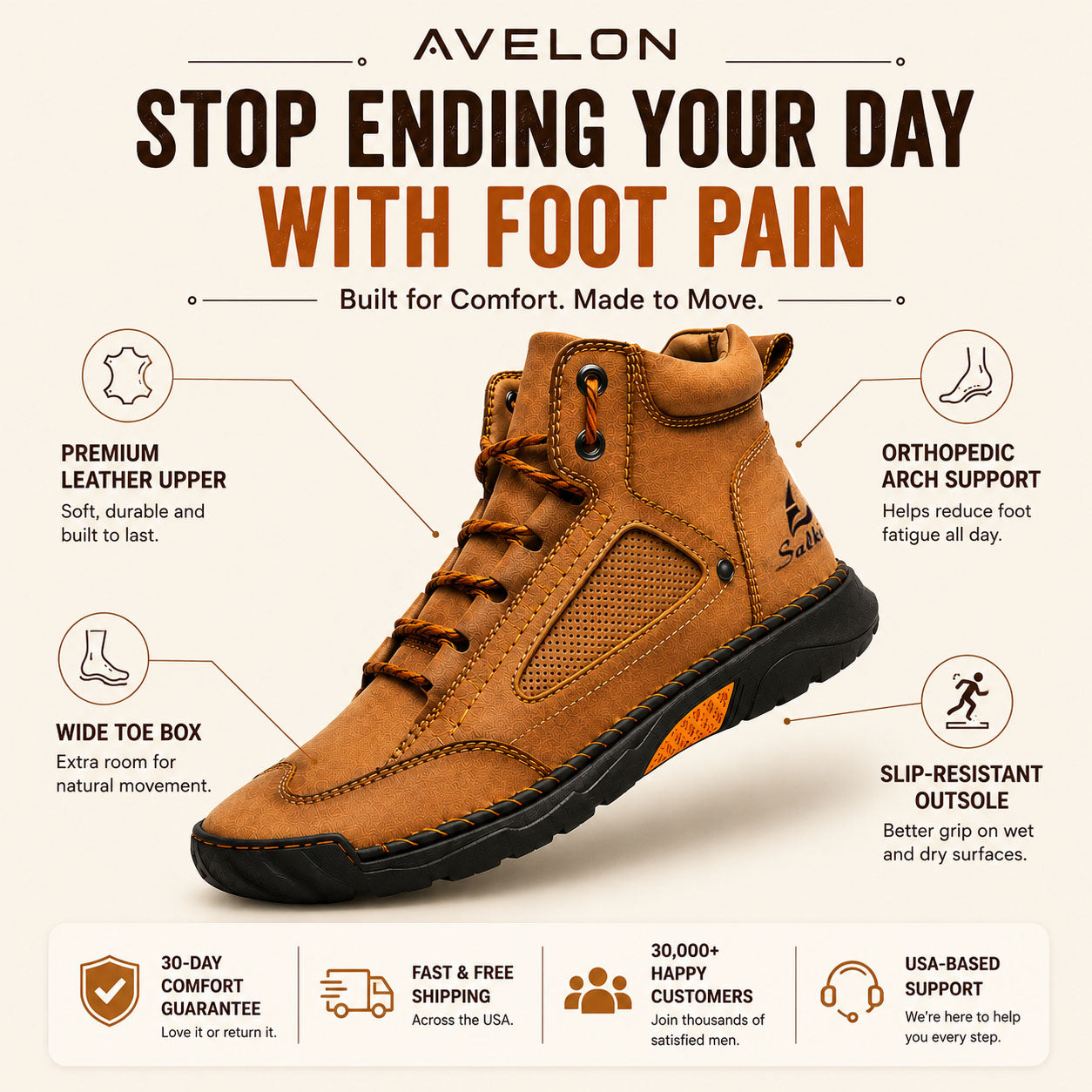 Men’s Comfort Leather Boots